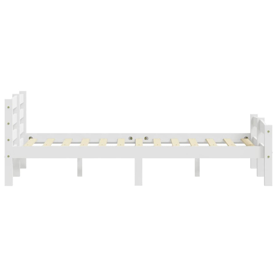 Bedframe massief grenenhout wit 140x200 cm 140 x 200 cm Wit