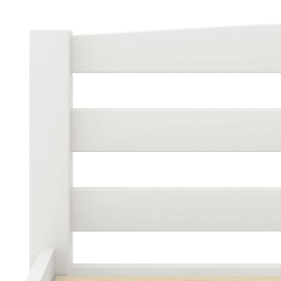 Bedframe massief grenenhout wit 140x200 cm 140 x 200 cm Wit