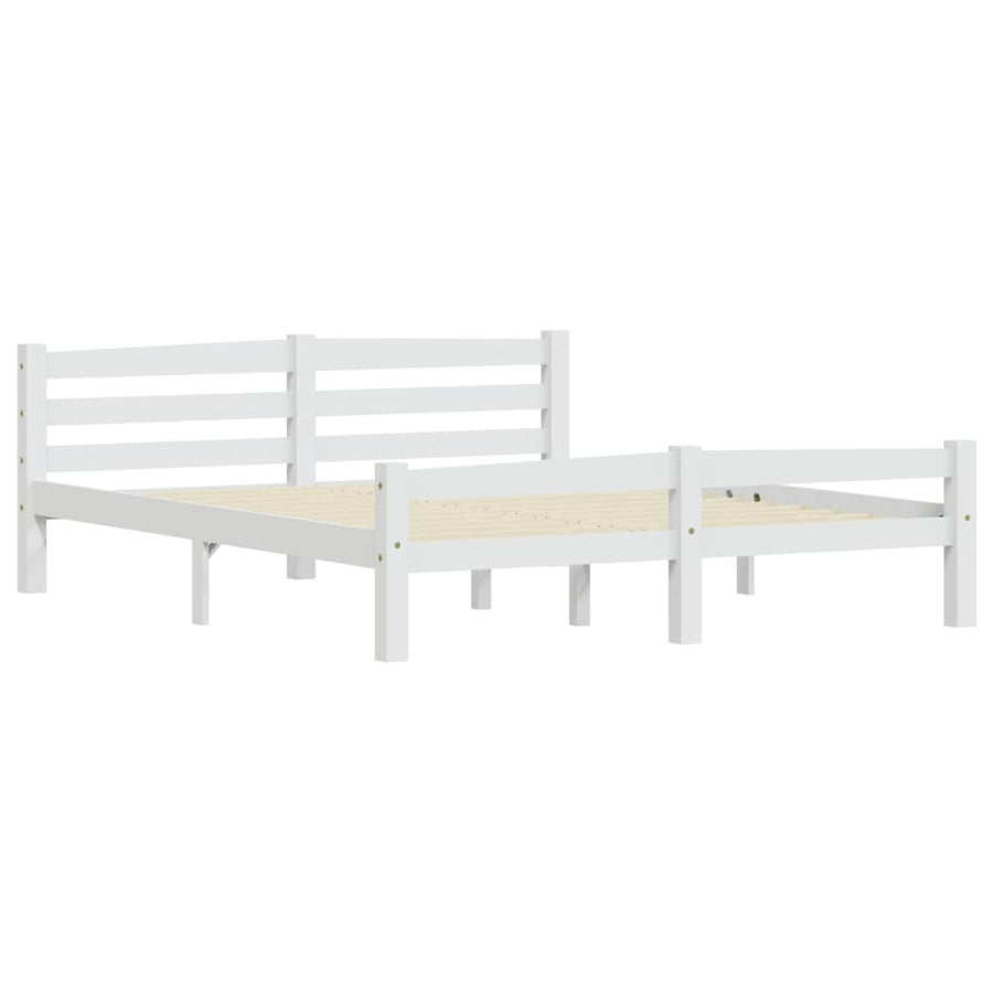 Bedframe massief grenenhout wit 160x200 cm 160 x 200 cm Wit