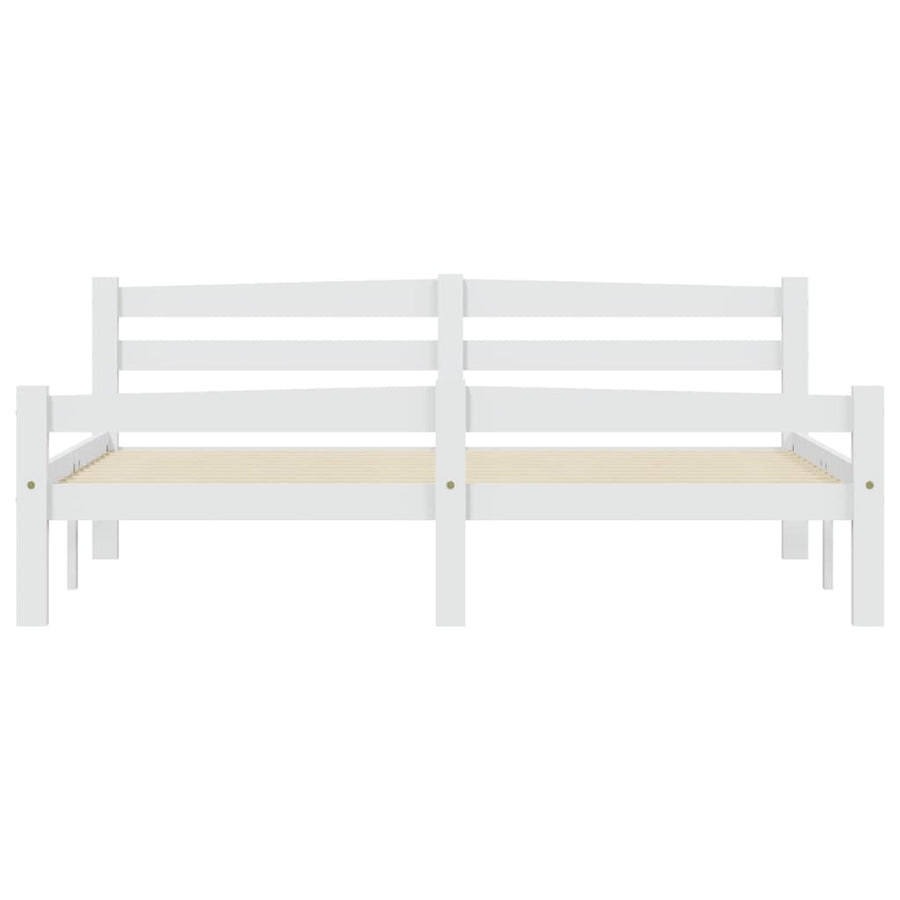 Bedframe massief grenenhout wit 160x200 cm 160 x 200 cm Wit