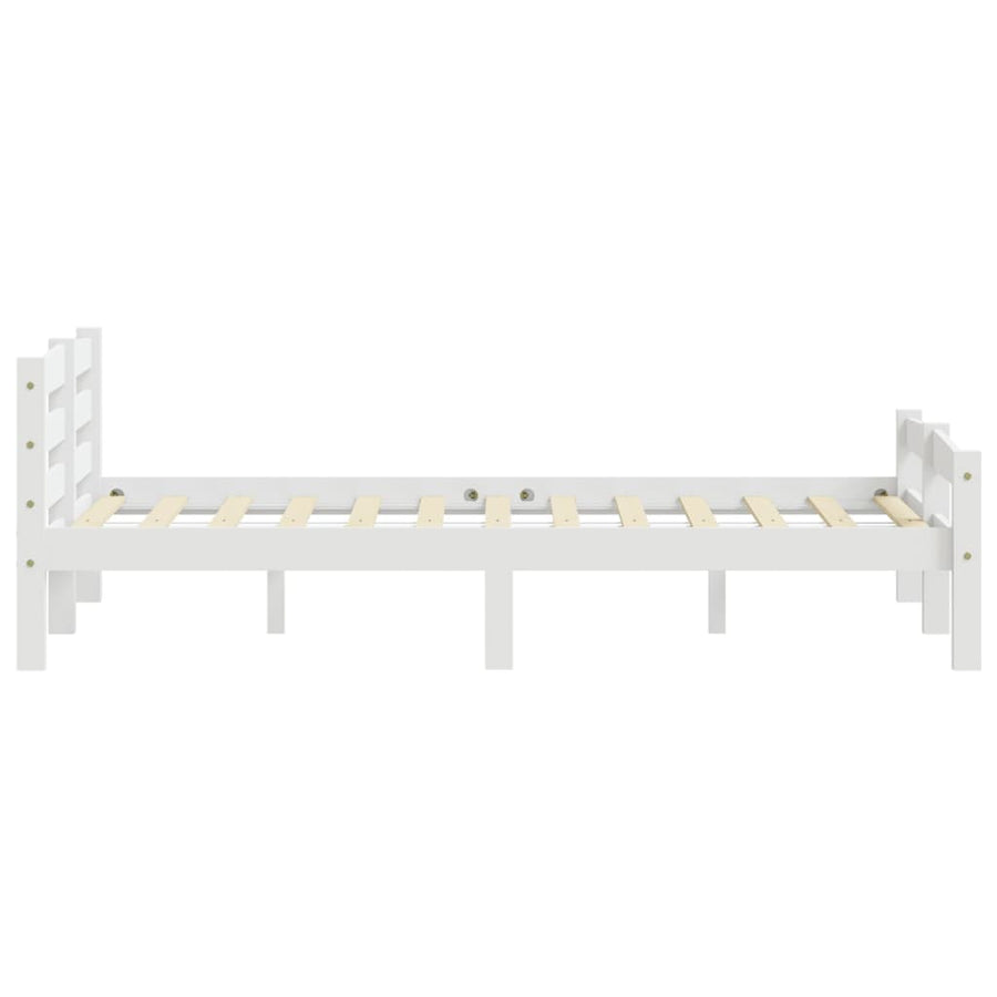 Bedframe massief grenenhout wit 160x200 cm 160 x 200 cm Wit
