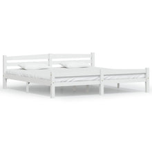 Bedframe massief grenenhout wit 200x200 cm 200 x 200 cm Wit