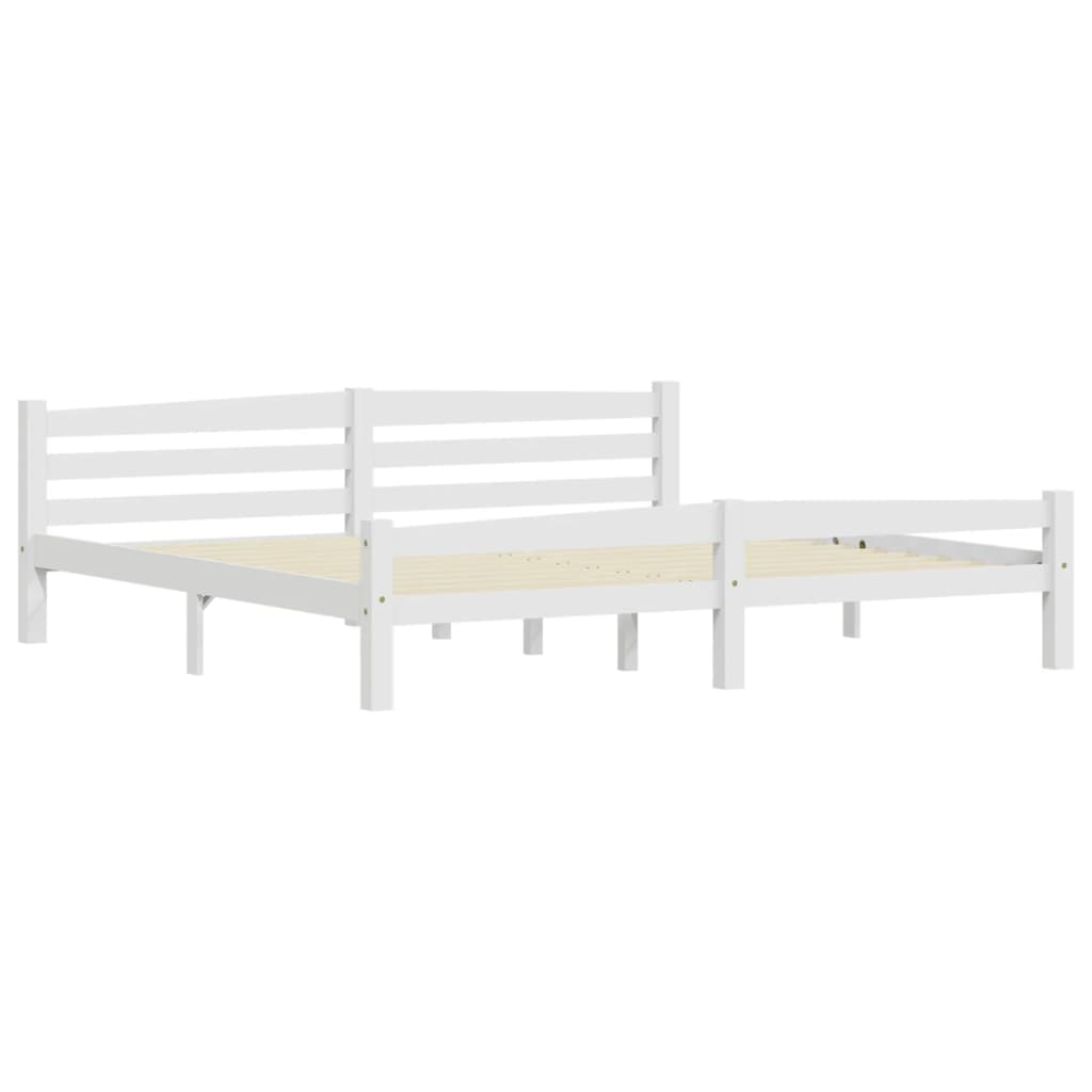 Bedframe massief grenenhout wit 200x200 cm 200 x 200 cm Wit