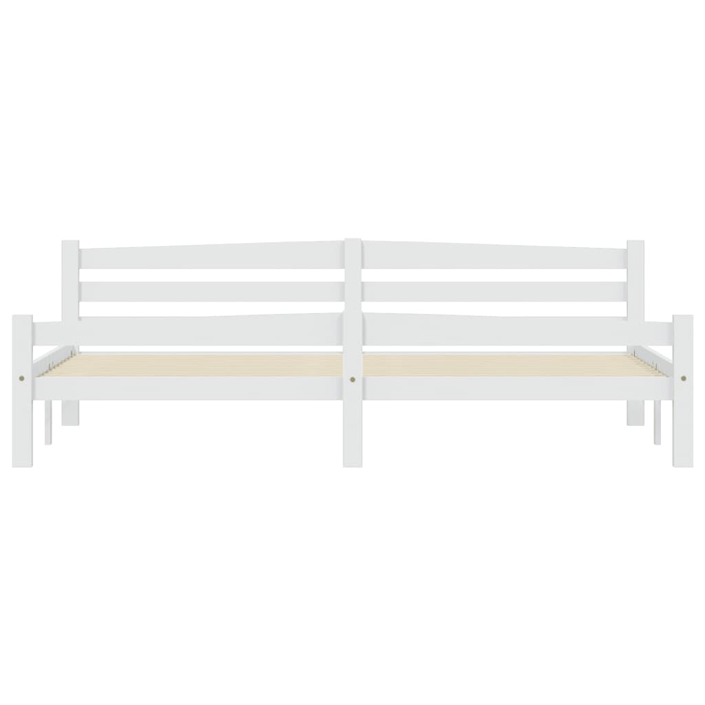 Bedframe massief grenenhout wit 200x200 cm 200 x 200 cm Wit