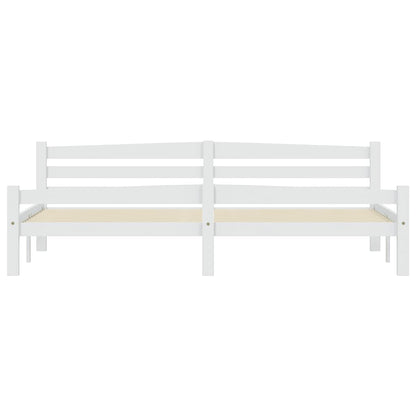 Bedframe massief grenenhout wit 200x200 cm 200 x 200 cm Wit