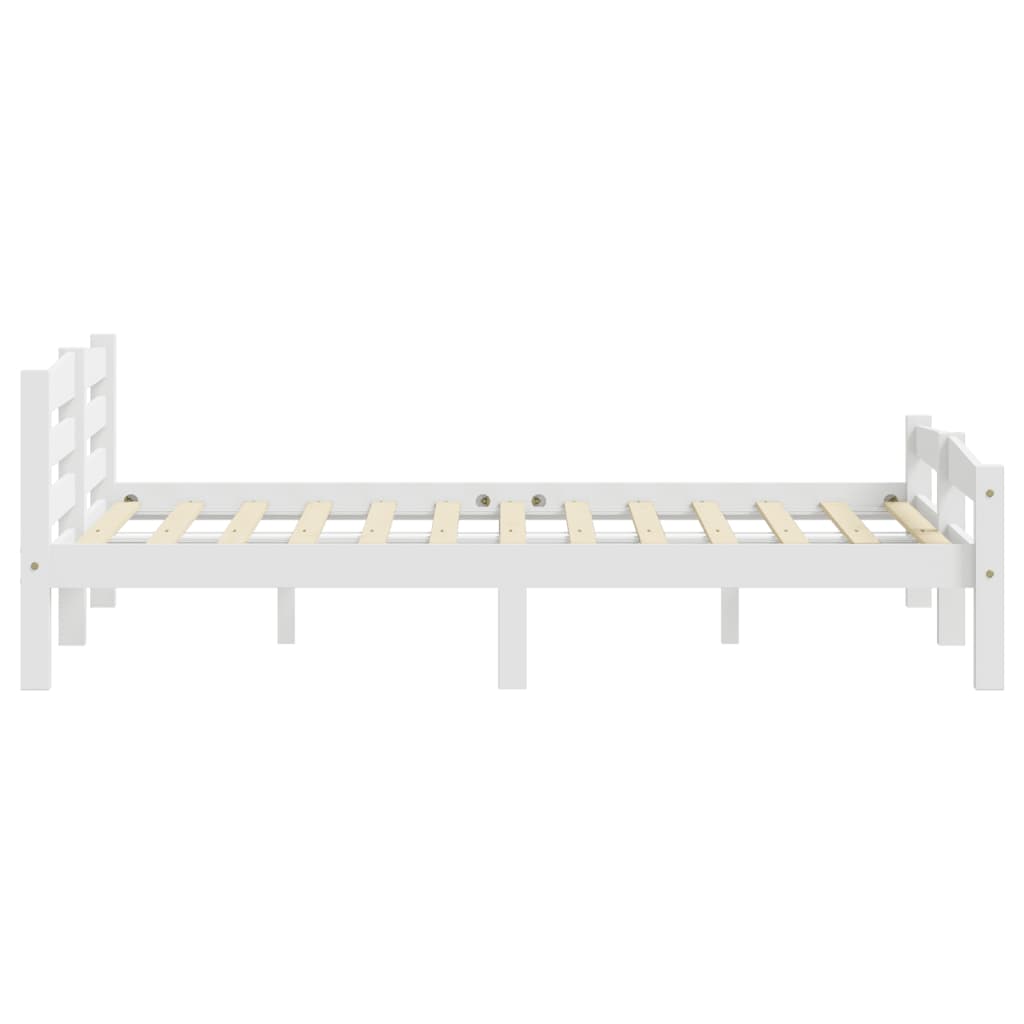 Bedframe massief grenenhout wit 200x200 cm 200 x 200 cm Wit