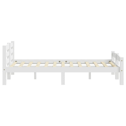Bedframe massief grenenhout wit 200x200 cm 200 x 200 cm Wit