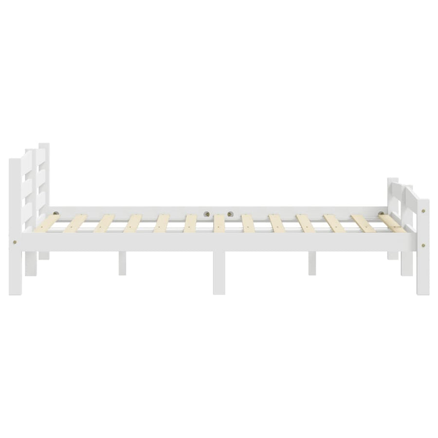 Bedframe massief grenenhout wit 200x200 cm 200 x 200 cm Wit