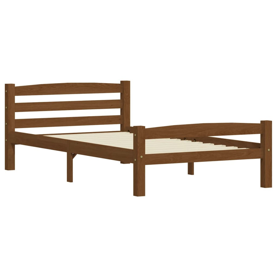 Bedframe massief grenenhout honingbruin 90x200 cm 90 x 200 cm Honingbruin