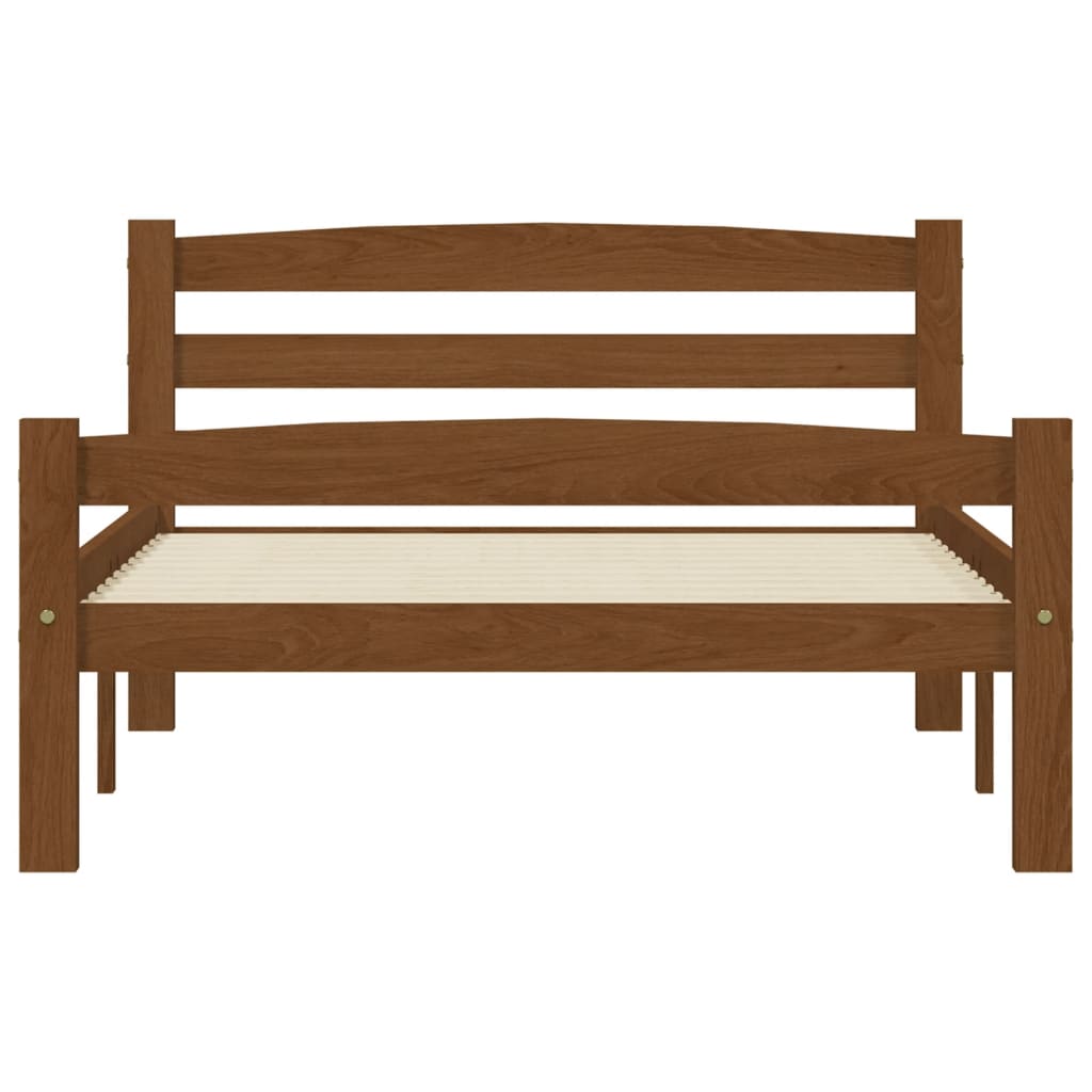 Bedframe massief grenenhout honingbruin 90x200 cm 90 x 200 cm Honingbruin