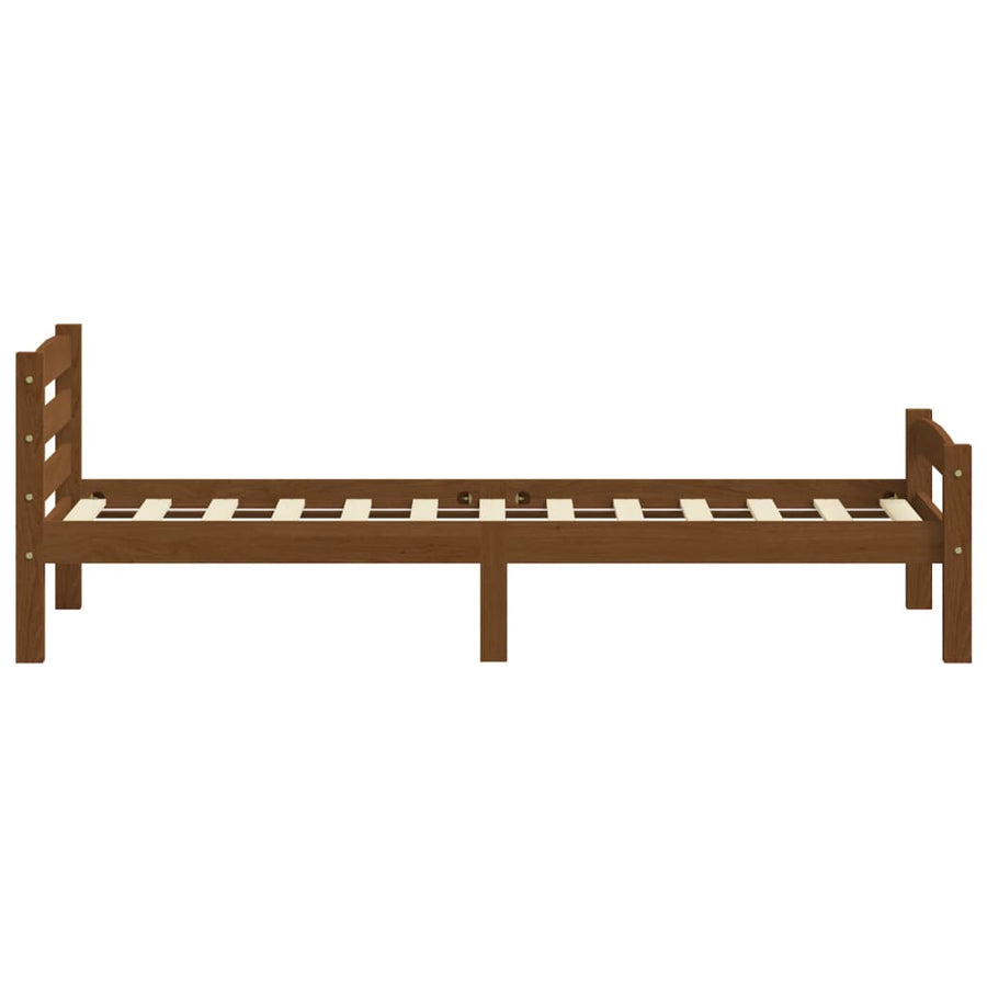Bedframe massief grenenhout honingbruin 90x200 cm 90 x 200 cm Honingbruin