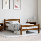 Solid pine bed frame honey brown 90x200 cm