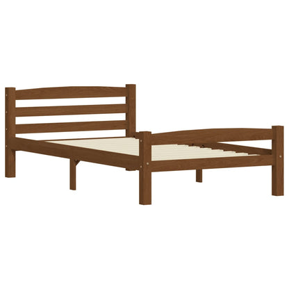 Bedframe massief grenenhout honingbruin 100x200 cm 100 x 200 cm Honingbruin
