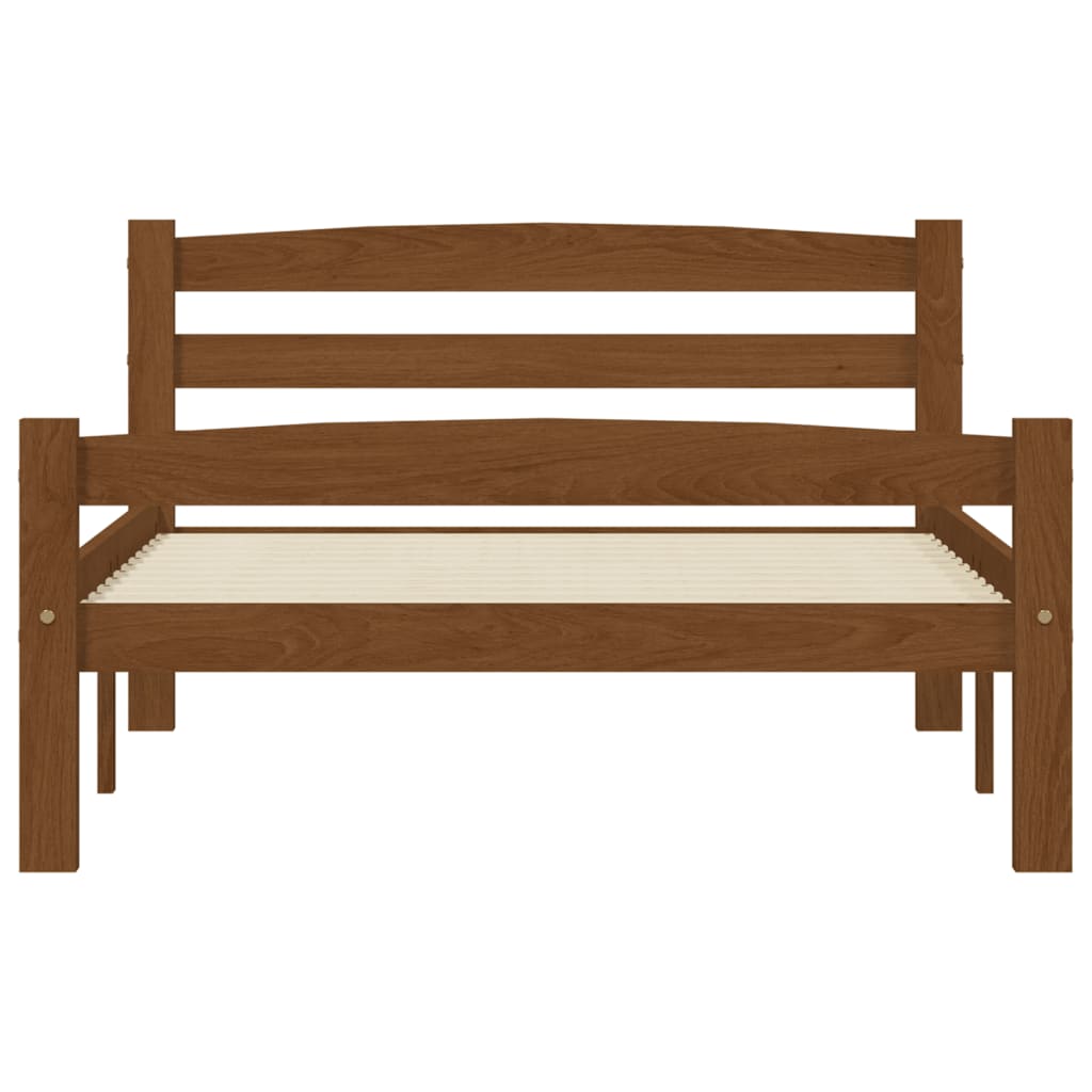 Bedframe massief grenenhout honingbruin 100x200 cm 100 x 200 cm Honingbruin