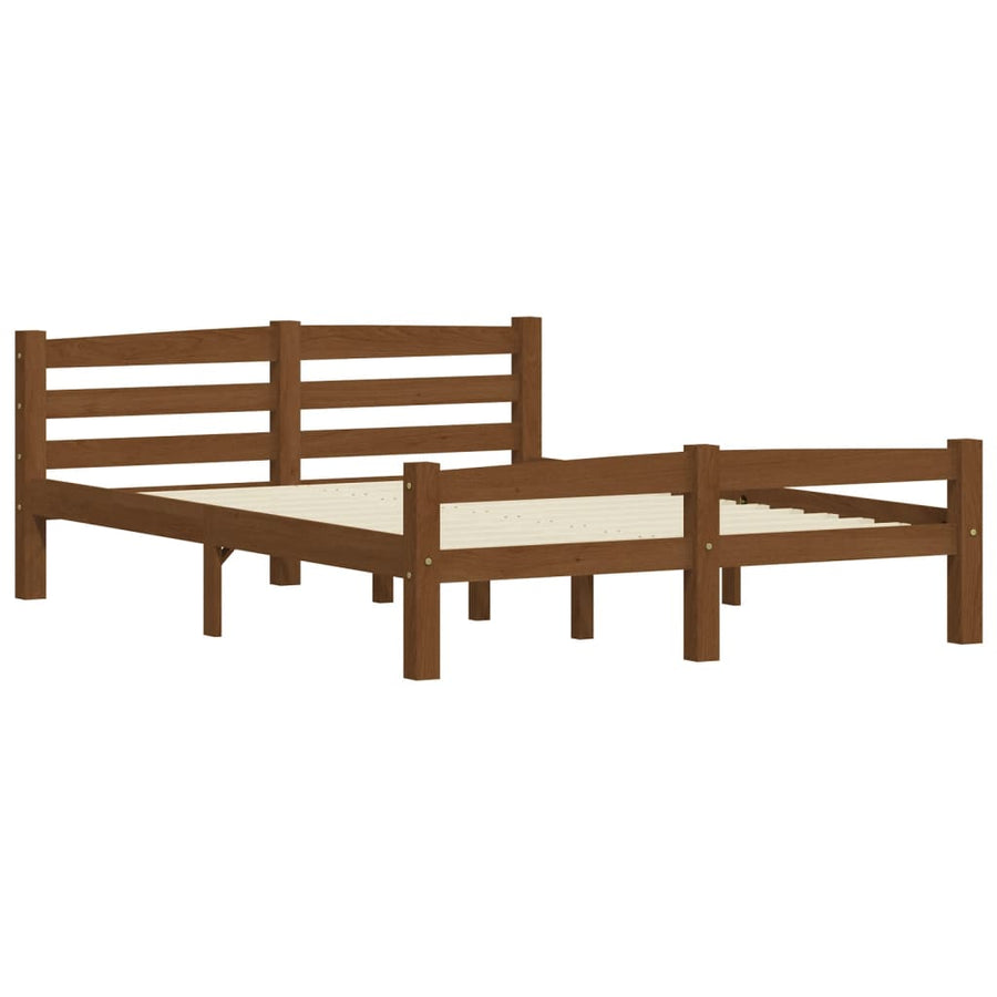 Bedframe massief grenenhout honingbruin 120x200 cm 120 x 200 cm Honingbruin
