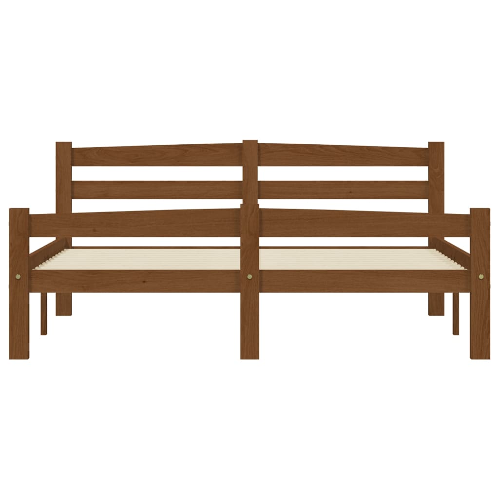 Bedframe massief grenenhout honingbruin 120x200 cm 120 x 200 cm Honingbruin