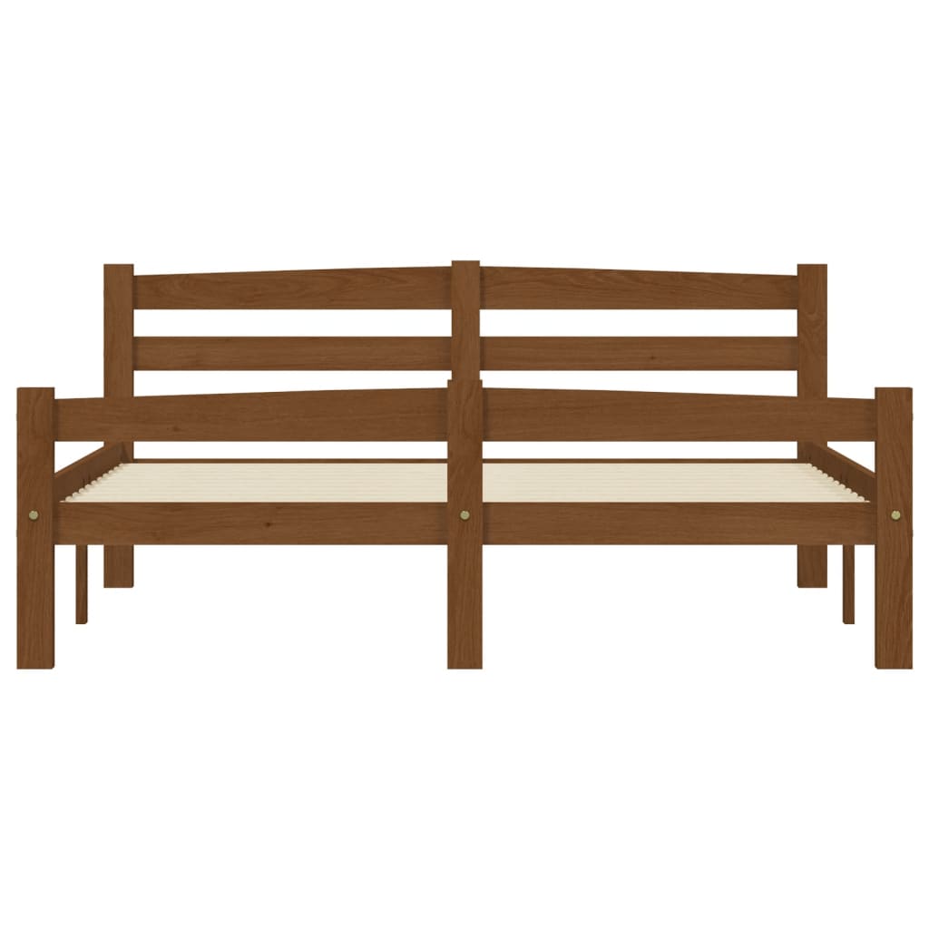 Bedframe massief grenenhout honingbruin 140x200 cm 140 x 200 cm Honingbruin