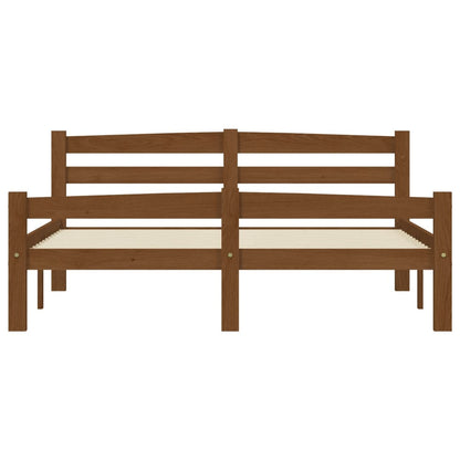 Bedframe massief grenenhout honingbruin 140x200 cm 140 x 200 cm Honingbruin