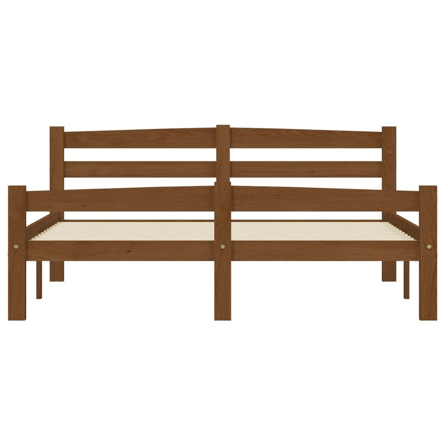 Bedframe massief grenenhout honingbruin 140x200 cm 140 x 200 cm Honingbruin