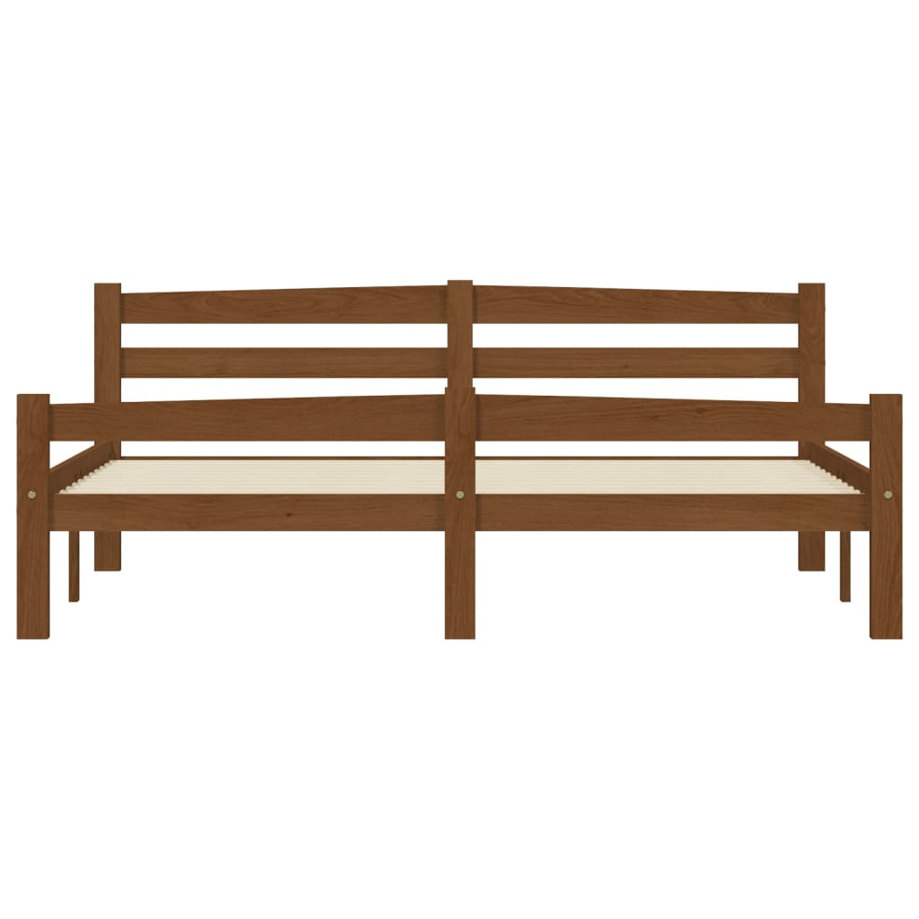 Bedframe massief grenenhout honingbruin 160x200 cm 160 x 200 cm Honingbruin