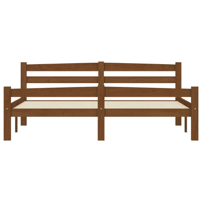 Bedframe massief grenenhout honingbruin 160x200 cm 160 x 200 cm Honingbruin