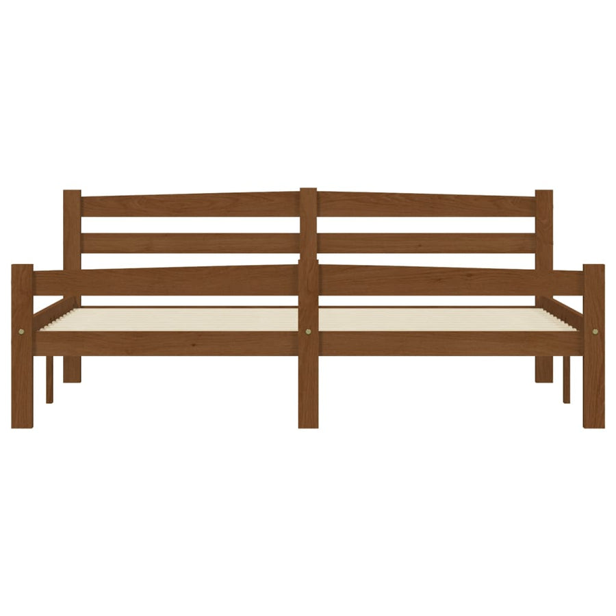 Bedframe massief grenenhout honingbruin 160x200 cm 160 x 200 cm Honingbruin