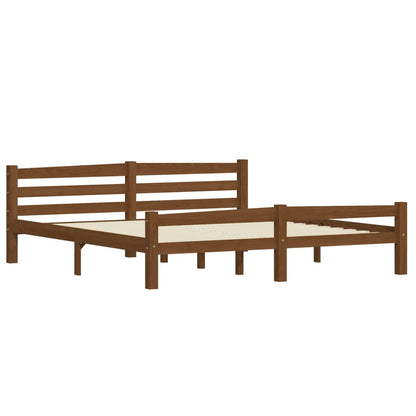 Bedframe massief grenenhout honingbruin 180x200 cm 180 x 200 cm Honingbruin