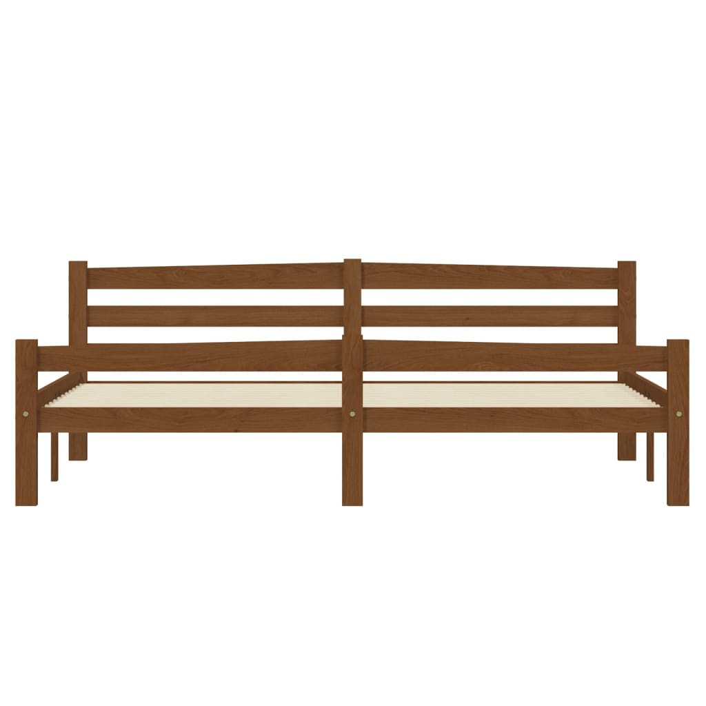 Bedframe massief grenenhout honingbruin 180x200 cm 180 x 200 cm Honingbruin