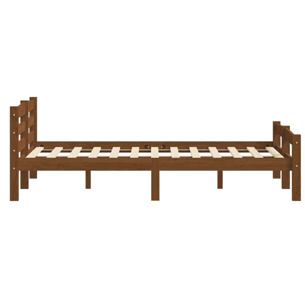 Bedframe massief grenenhout honingbruin 180x200 cm 180 x 200 cm Honingbruin