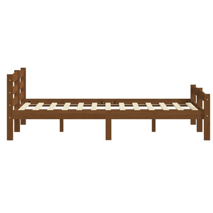 Bedframe massief grenenhout honingbruin 180x200 cm 180 x 200 cm Honingbruin