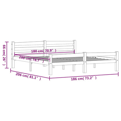 Bedframe massief grenenhout honingbruin 180x200 cm 180 x 200 cm Honingbruin