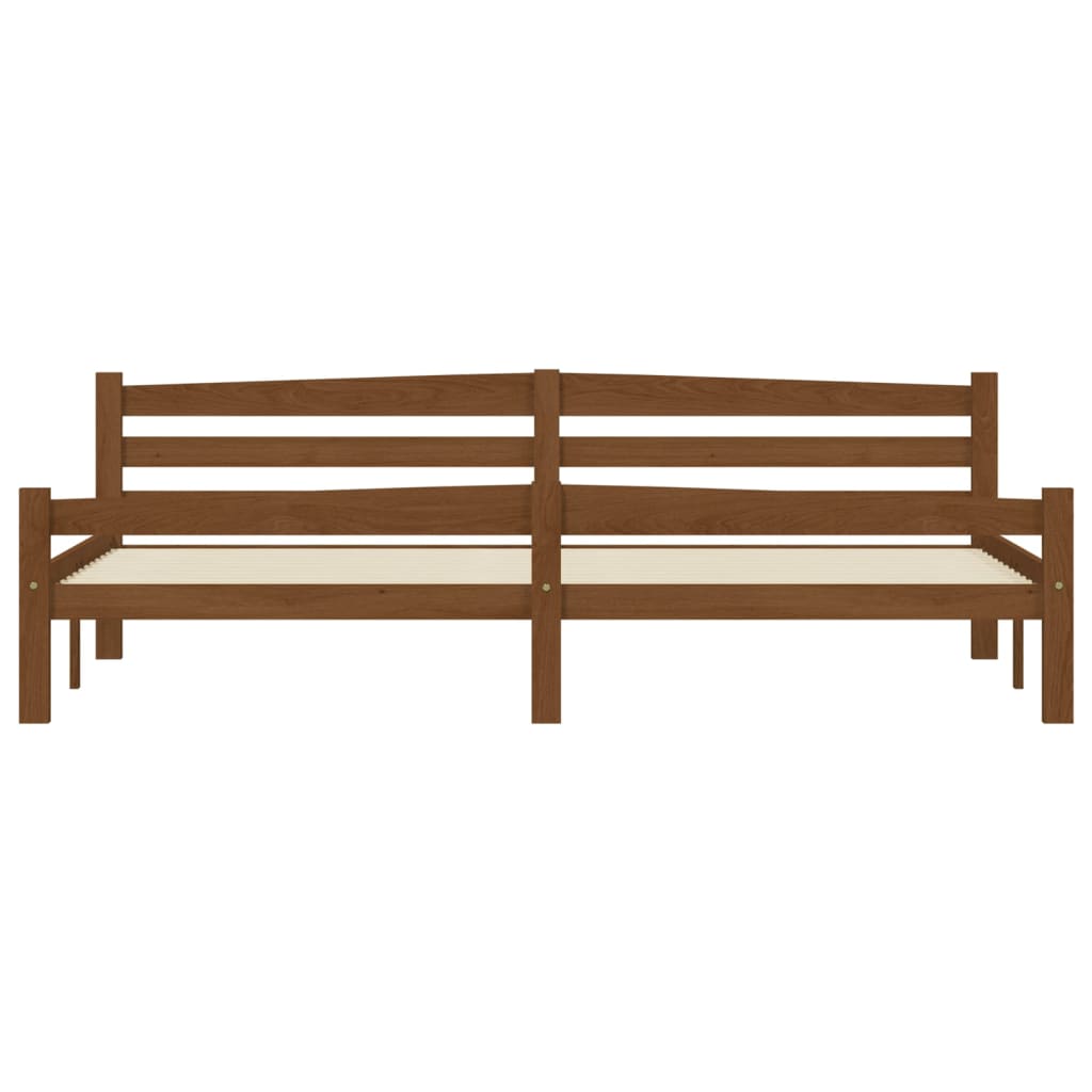 Bedframe massief grenenhout honingbruin 200x200 cm 200 x 200 cm Honingbruin