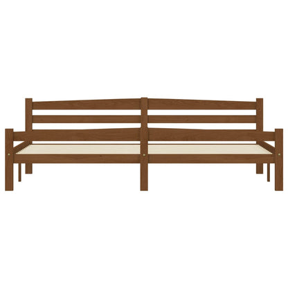 Bedframe massief grenenhout honingbruin 200x200 cm 200 x 200 cm Honingbruin