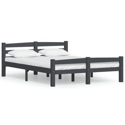 Bedframe massief grenenhout donkergrijs 120x200 cm 120 x 200 cm Donkergrijs