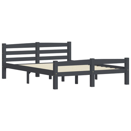 Bedframe massief grenenhout donkergrijs 120x200 cm 120 x 200 cm Donkergrijs
