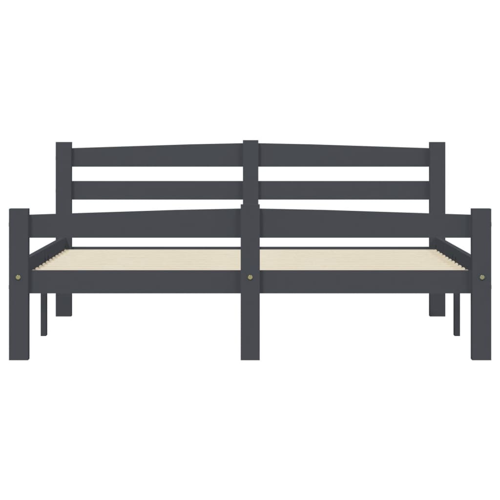 Bedframe massief grenenhout donkergrijs 120x200 cm 120 x 200 cm Donkergrijs