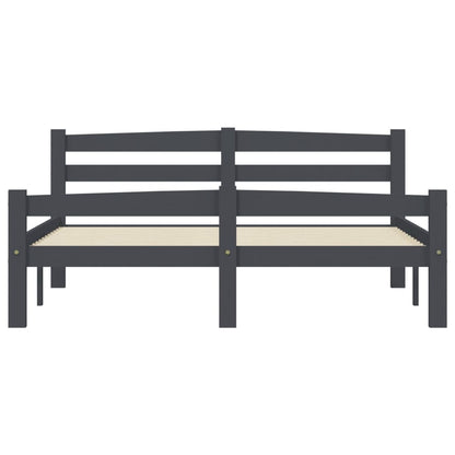 Bedframe massief grenenhout donkergrijs 120x200 cm 120 x 200 cm Donkergrijs