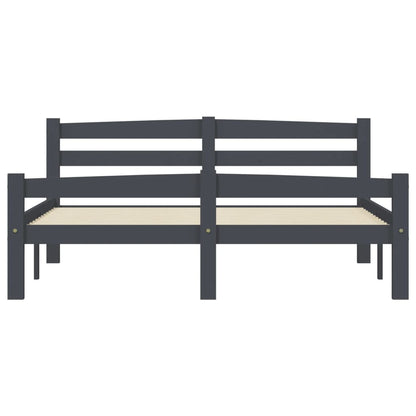 Bedframe massief grenenhout donkergrijs 140x200 cm 140 x 200 cm Donkergrijs