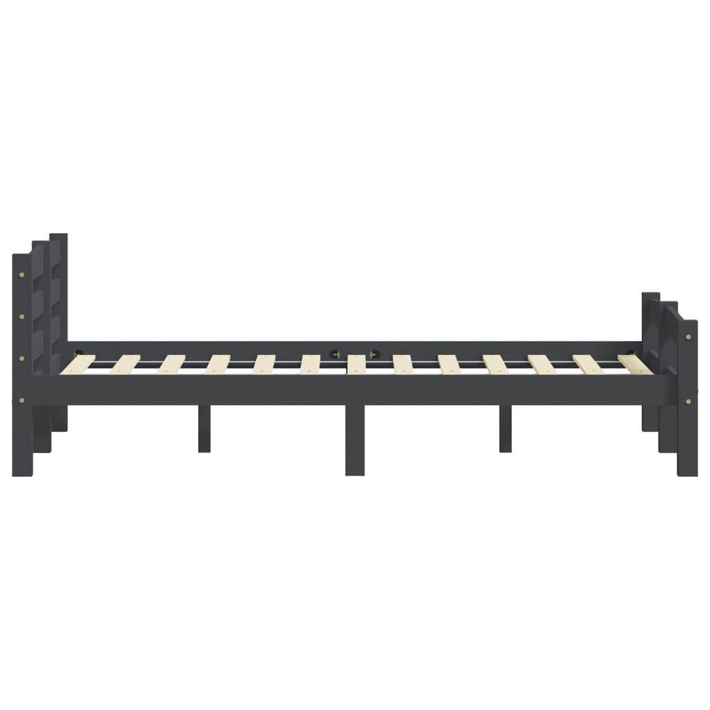 Bedframe massief grenenhout donkergrijs 140x200 cm 140 x 200 cm Donkergrijs