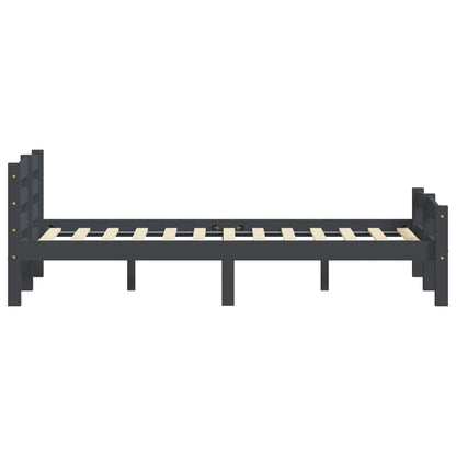 Bedframe massief grenenhout donkergrijs 140x200 cm 140 x 200 cm Donkergrijs