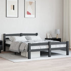Bedframe massief grenenhout 140x200 cm donkergrijs