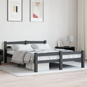 Bedframe massief grenenhout 140x200 cm donkergrijs