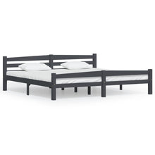 Bedframe massief grenenhout donkergrijs 200x200 cm 200 x 200 cm Donkergrijs