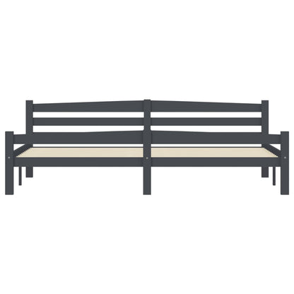 Bedframe massief grenenhout donkergrijs 200x200 cm 200 x 200 cm Donkergrijs