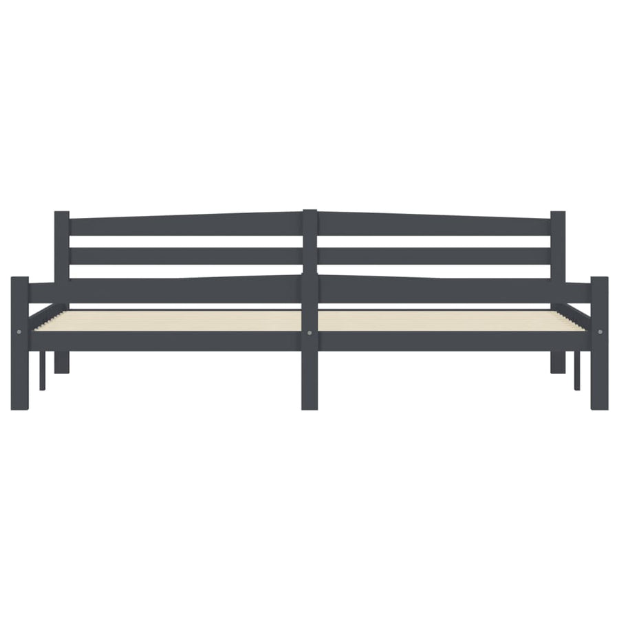 Bedframe massief grenenhout donkergrijs 200x200 cm 200 x 200 cm Donkergrijs