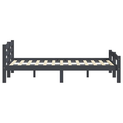Bedframe massief grenenhout donkergrijs 200x200 cm 200 x 200 cm Donkergrijs