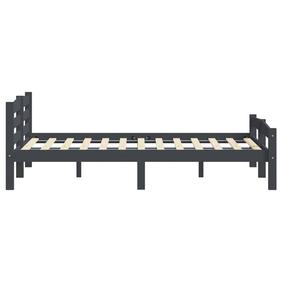 Bedframe massief grenenhout donkergrijs 200x200 cm 200 x 200 cm Donkergrijs