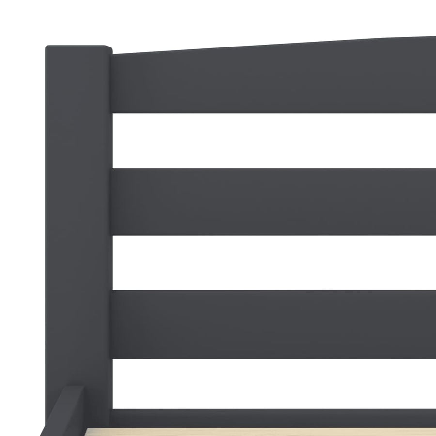 Bedframe massief grenenhout donkergrijs 200x200 cm 200 x 200 cm Donkergrijs