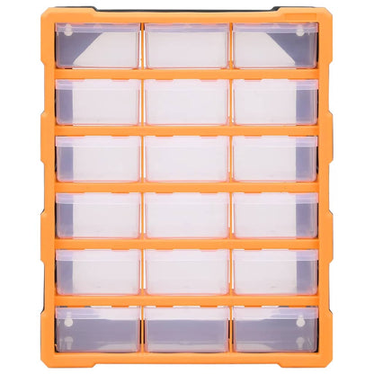 Organiser met 18 medium lades 38x16x47 cm 18 lades Oranje en zwart