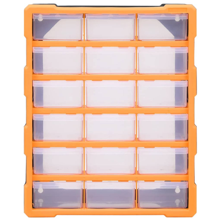 Organiser met 18 medium lades 38x16x47 cm 18 lades Oranje en zwart